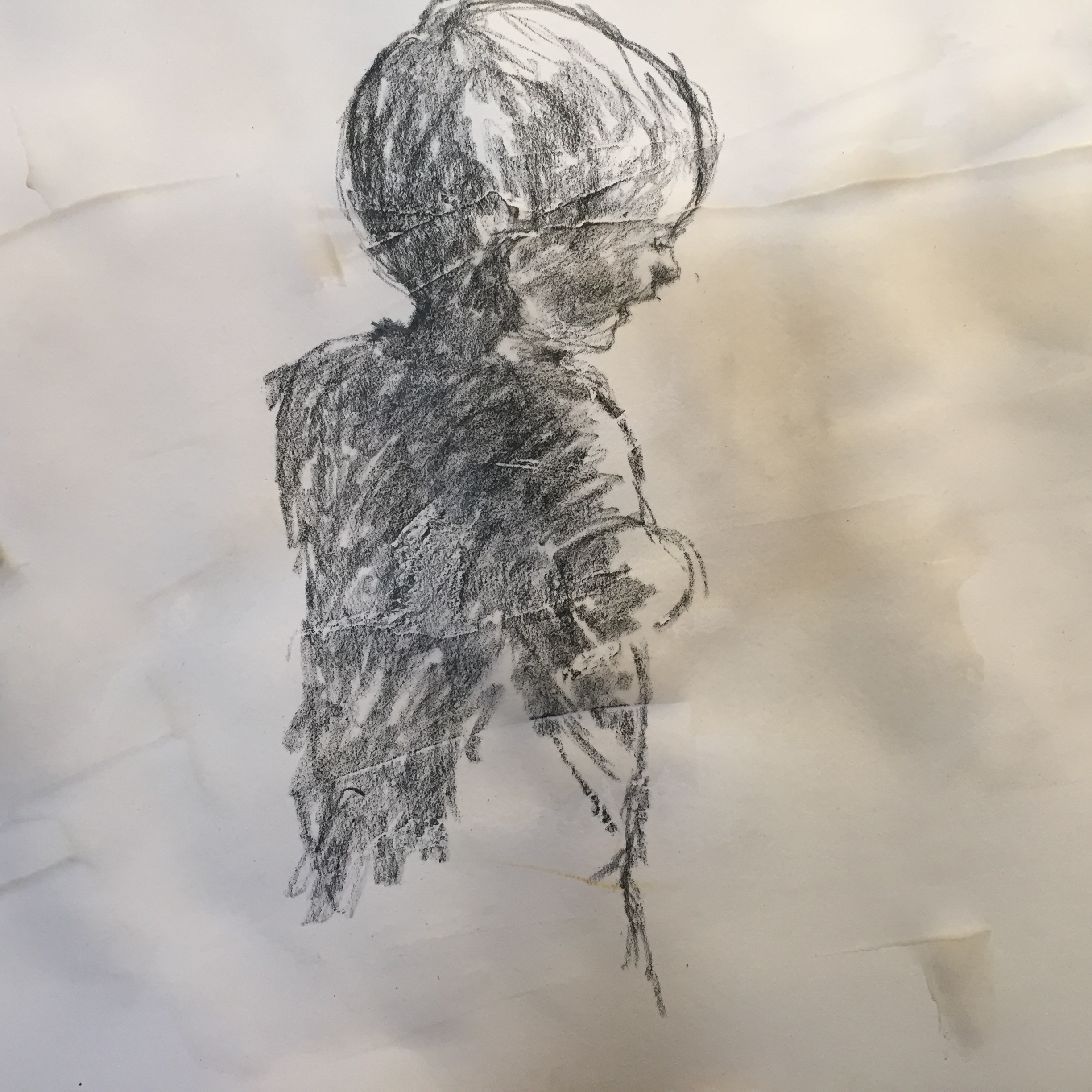 Grandchild - pencil on paper on fine pumice ground