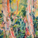 Oil painting of Paperbark trees