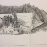 Drawn landscape - realism to abstraction