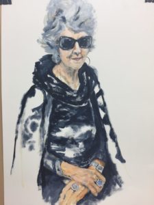 Portrait of Lyn - study in acrylic on paper